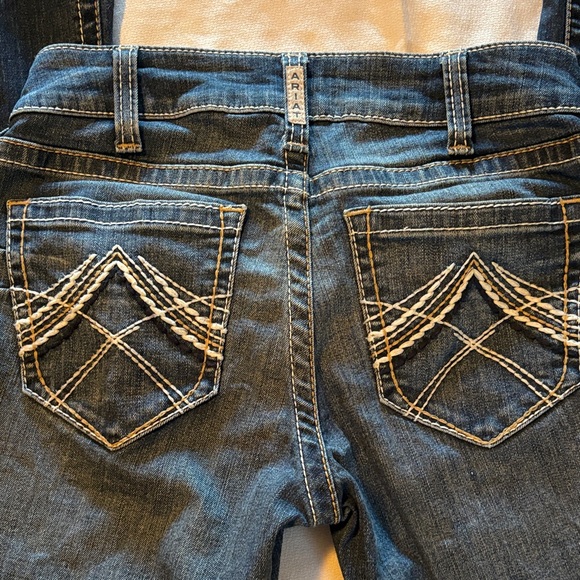 Ariat DenimReal Riding Jeans with Paisley Waistband - Like New! Size 28 XL - Picture 5 of 11